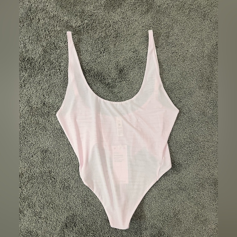 Lululemon Pink Wundermost Low-Scoop-Back Bodysuit